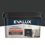 Peinture multi-supports Brillant 2 L Noir - Evalux - Brico Dépôt