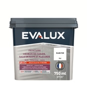 Peinture meuble de cuisine et salle de bains 0,75 L Mat Blanc Pur - Evalux - Brico Dépôt