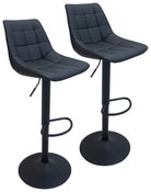 Lot de 2 tabourets de bar noir "LENON" - l.42 x P.47 x H.108 cm. - Brico Dépôt