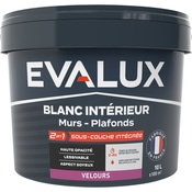 Peinture Blanche intérieure 2en1 sous couche intégrée Velours 10 L - Evalux - Brico Dépôt