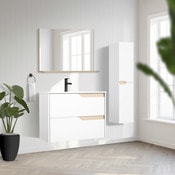 Ensemble meuble + vasque + miroir “Tolima” blanc - L.79 x P. 45 x H. 60 cm. - Brico Dépôt