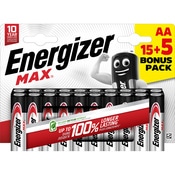 Lot de 15 + 5 piles Energizer max AA CHP - Energizer - Brico Dépôt