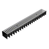 Caniveau polypropylène avec grille passerelle - L. 1 m x 12 cm x H92 mm - Fitt - Brico Dépôt