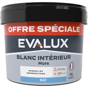 Peinture blanche intérieure 10 L mat - Evalux - Brico Dépôt