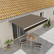 Store banne manivelle avec semi casette 3 x 2 m Taupe - Blooma - Brico Dépôt