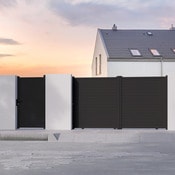 Portail coulissant aluminium gris anthracite "Santos" - L. 3,75 x H. 1,80 m - Brico Dépôt