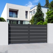 Portail coulissant aluminium gris anthracite "Aracaju" - L. 3,75 x H. 1,76 m - Brico Dépôt