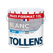 Peinture garage & sous-sol blanc mat 12l - Tollens - Brico Dépôt