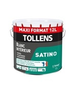 Peintures murs et plafonds monocouche blanche satin + 12 L - Tollens - Brico Dépôt