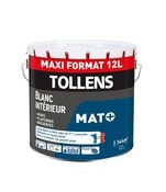 Peintures murs et plafonds monocouche blanche mat + 12 L - Tollens - Brico Dépôt