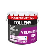 Peintures murs et plafonds monocouche blanche velours + 12 L - Tollens - Brico Dépôt