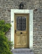 Porte d'entrée en bois et aluminium H. 215 L. 90 cm Ep. 4,5 cm DROITE - Brico Dépôt