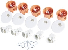 Lot de 5 kits de point de centre DCL, une douille de type E27 et une fiche, Prof. 50 mm par point - Capri - Brico Dépôt