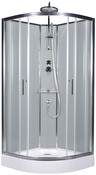 Cabine de douche gris profilés en aluminium chromé H. 225 cm, L. 90 cm, P. 90 cm - Brico Dépôt