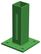 Platine de fixation en acier galvanisé vert pour poteau de grillage universel H. 12 cm - Brico Dépôt