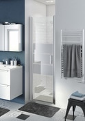 Porte de douche pivotante "Beloya" l.70 cm en verre effet miroir - GoodHome - Brico Dépôt