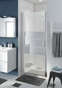 Porte de douche pivotante "Beloya" l.90 cm en verre effet miroir - GoodHome - Brico Dépôt