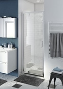 Porte de douche pivotante "Beloya" l.80 cm en verre transparent - GoodHome - Brico Dépôt