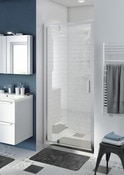 Porte de douche pivotante "Beloya" l.90 cm en verre transparent - GoodHome - Brico Dépôt