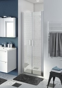 Porte de douche battante "Beloya" l.80 cm en verre transparent - GoodHome - Brico Dépôt