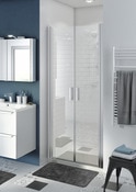 Porte de douche battante "Beloya" l.90 cm en verre transparent - GoodHome - Brico Dépôt