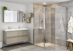 Paroi de douche à l'italienne Walk-In + retour  "Beloya" l.125 cm en verre transparent - GoodHome - Brico Dépôt