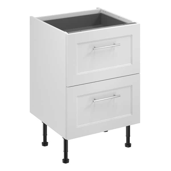 Meuble bas "Florie" blanc mat l.60 x h.72 x p.57 cm 2 casseroliers - Brico Dépôt