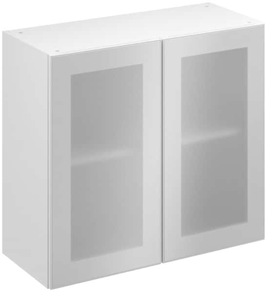 Meuble haut "Jarod" givré l.80 x h.72 x p.32 cm 2 portes vitrées - Brico Dépôt