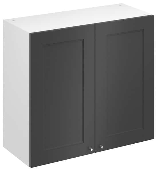 Meuble haut "Florie"anthracite mat l.80 x h.72 x p.32 cm 2 portes - Brico Dépôt