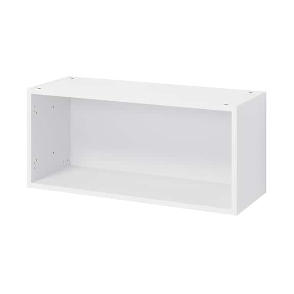 Meuble haut "Dorice" blanc brillant l.80 x h.36 x p.32 cm 2 portes relevantes - Brico Dépôt