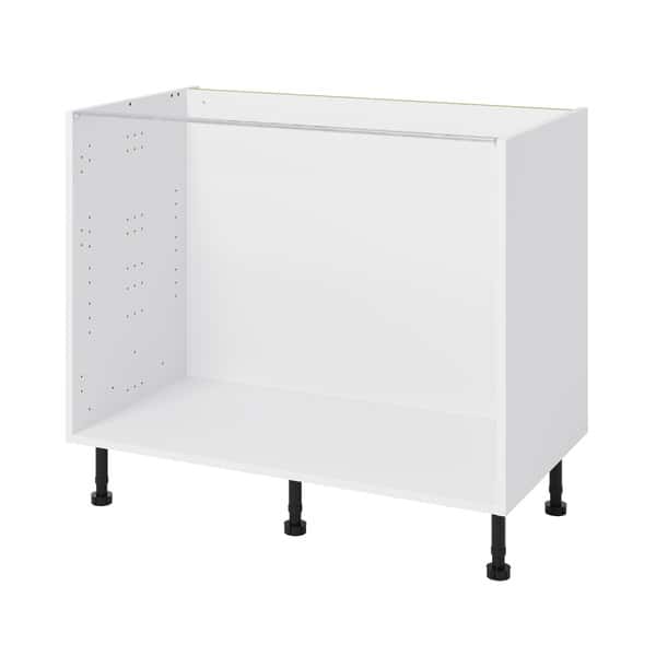 Meuble bas "Glorian" blanc brillant  l.100 x h.72 x p.57 cm 1 tiroir + 2 casseroliers - Brico Dépôt