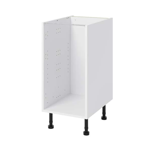 Meuble bas "Glorian" blanc brillant l.40 x h.72 x p.57 cm 2 casseroliers - Brico Dépôt