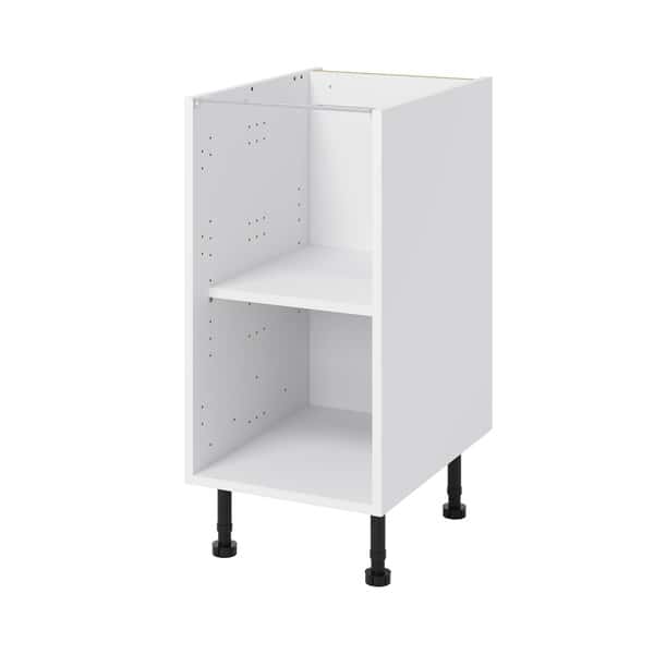 Meuble bas "Dorice" blanc brillant l.40 x h.72 x p.57 cm 2 casseroliers - Brico Dépôt