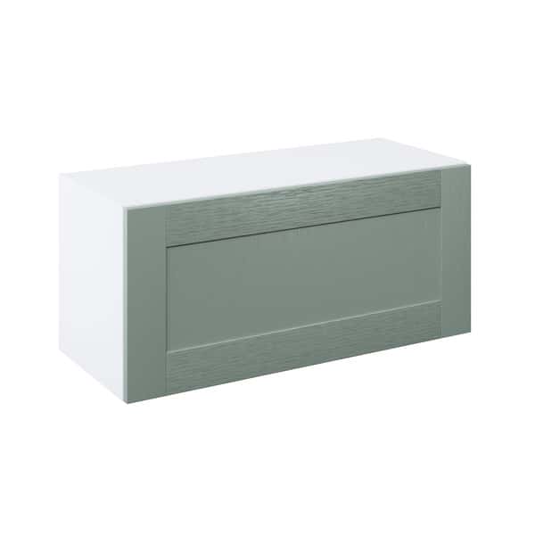 Meuble haut "Coline" vert sauge l.80 x h.36 x p.32 cm 2 portes relevables - Brico Dépôt