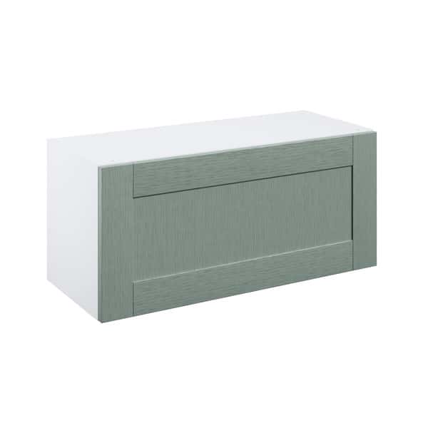 Meuble haut "Coline" vert sauge l.80 x h.36 x p.32 cm 1 porte relevable - Brico Dépôt