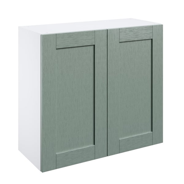 Meuble haut "Coline" vert sauge l.80 x h.72 x p.32 cm 2 portes - Brico Dépôt