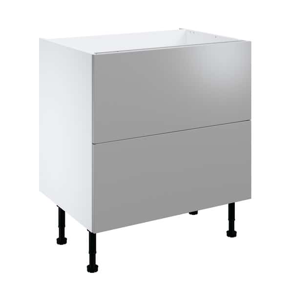 Meuble bas "Adele" gris l.80 x h.72 x p.57 cm 2 casseroliers - Brico Dépôt