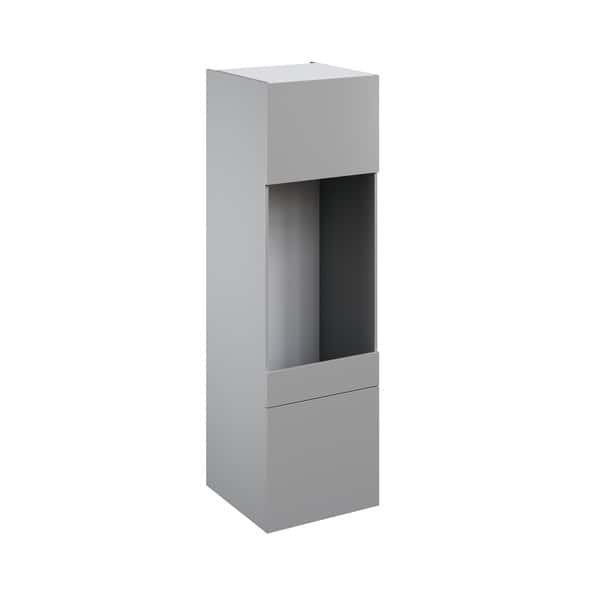Colonne four + micro-ondes "Adele" gris l.50 x h.201 x p.57 cm + 1 porte + 1 porte avec casserolier et tiroir intérieur - Brico Dépôt