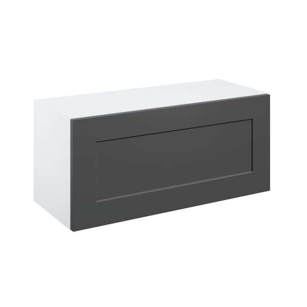 Meuble haut "Florie" anthracite mat l.80 x h.36 x p.32 cm 2 portes relevantes - Brico Dépôt