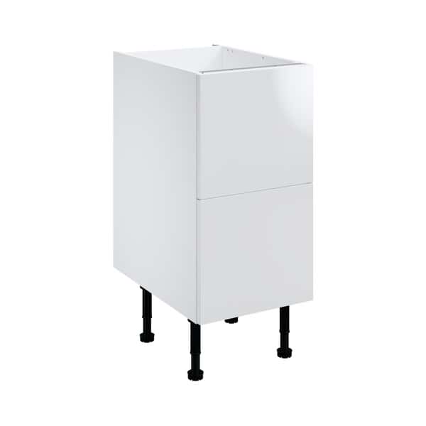 Meuble bas "Dorice" blanc brillant l.40 x h.72 x p.57 cm 2 casseroliers - Brico Dépôt