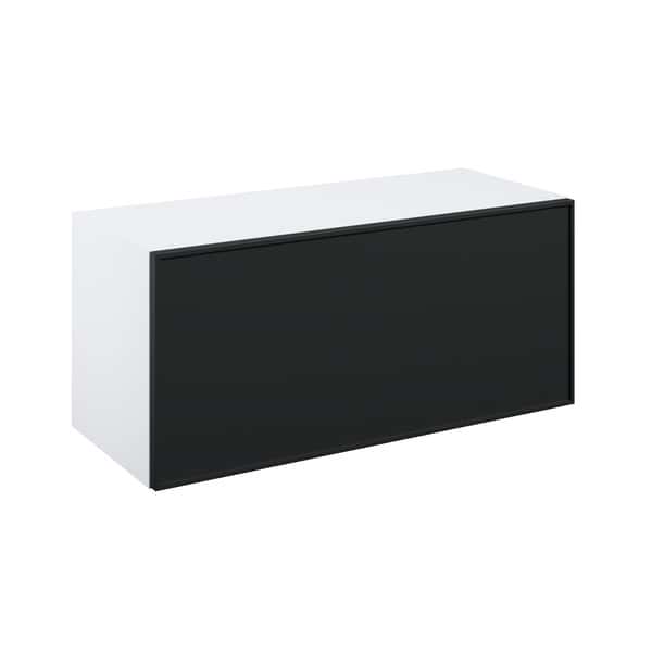 Meuble haut "heline" noir mat l.80 x h.36 x p.32 cm 2 portes relevables - Brico Dépôt