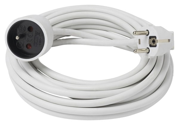 Rallonge électrique blanc CARREFOUR : le prolongateur de 5m à Prix