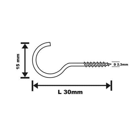 Crochets vis zinc 30 x 15 mm 200 pcs  - Diall - Brico Dépôt