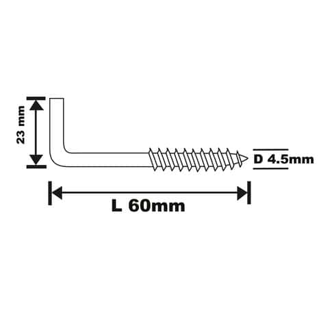 Crochets vis carré zinc 60 x 23 mm 50 pcs  - Diall - Brico Dépôt