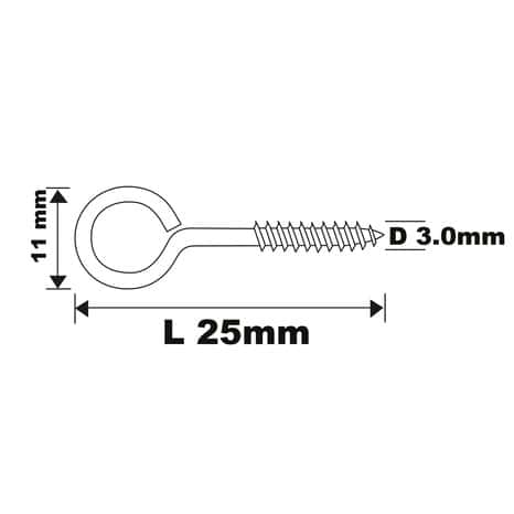 Pitons à vis acier 25 x 10 mm 500 pcs  - Diall - Brico Dépôt