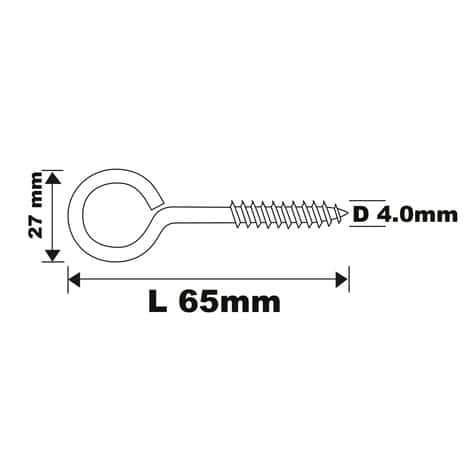 Pitons à vis 65 x 27 mm 100 pcs  - Diall - Brico Dépôt