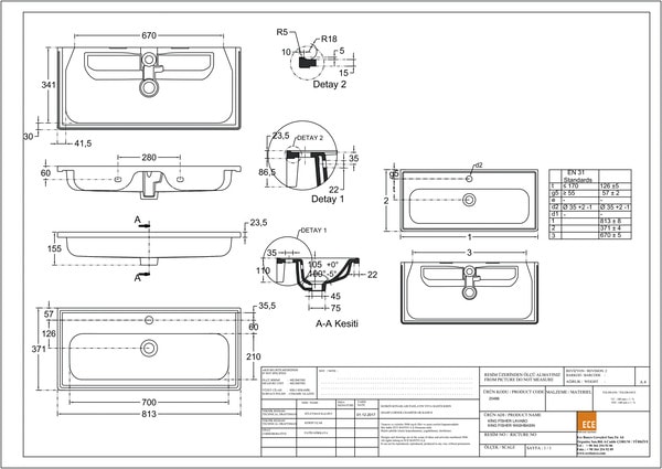 Plan vasque "Towan" L. 81,3 x H. 15,5 x P. 37,1 cm - GoodHome - Brico Dépôt