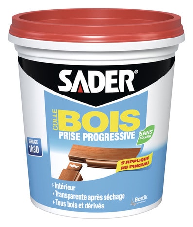 SADER - Colle bois prise progressive - 125 ml, 2,5 Kg - La colle bois  progressive de Sader est une colle spécialisée dans l - Livraison  gratuite dès 120€