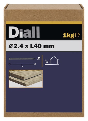 Pointes tête plate galva 2,4 x 40 mm 1 kg - Diall - Brico Dépôt