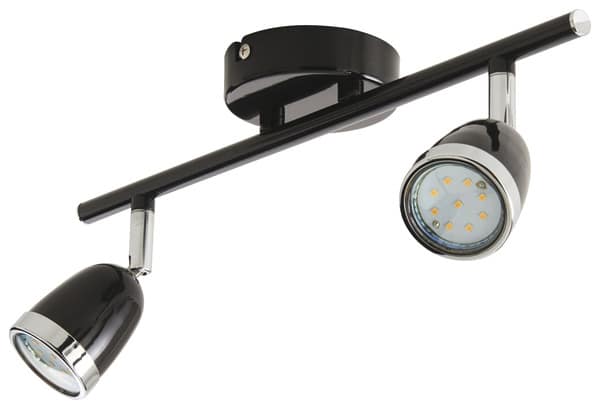 Spot 2 lumières apheliotes noir gu10 (guib2tbb) - Colours - Brico Dépôt